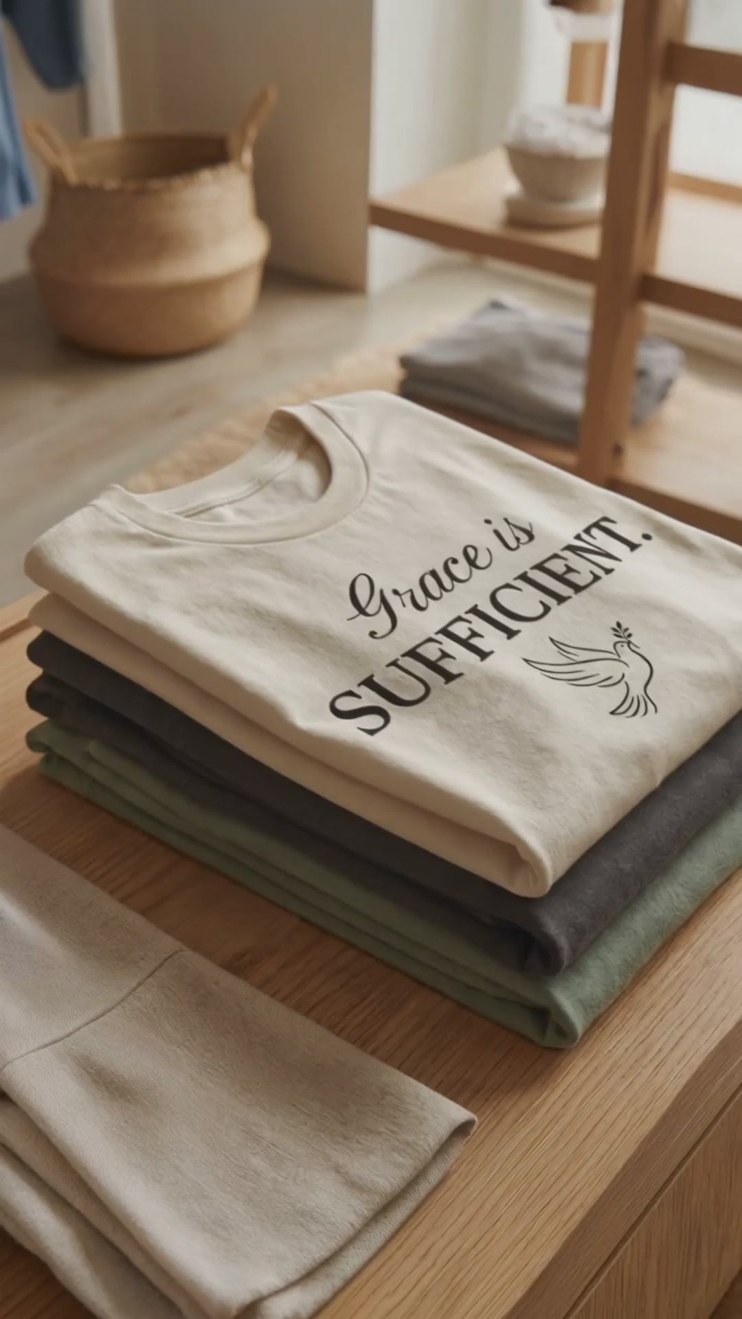 Grace Is Sufficient T‑Shirt – Minimalist Dove of Peace Faith Tee