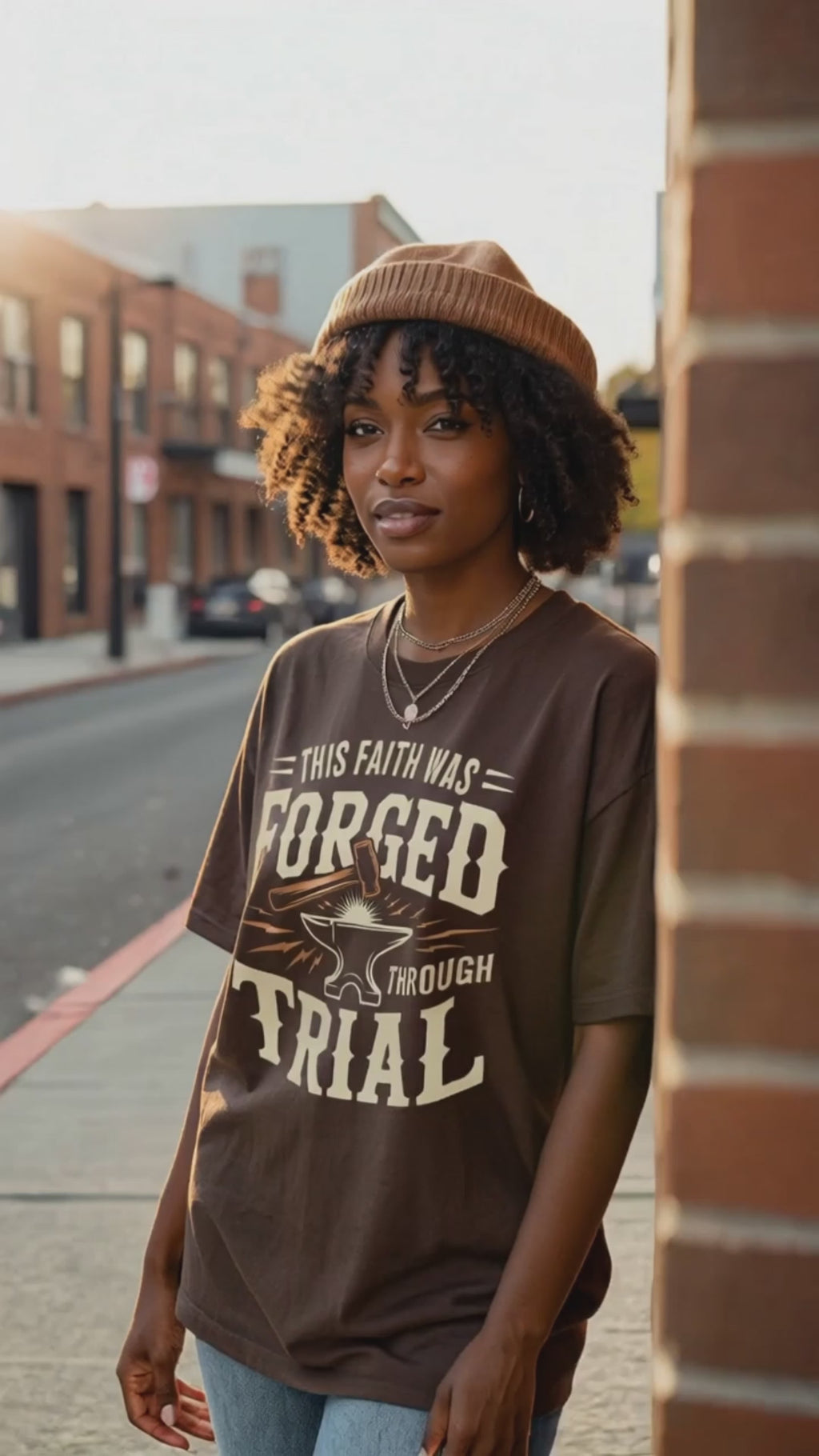 This Faith Was Forged Through Trial T‑Shirt – Anvil & Hammer Christian Graphic
