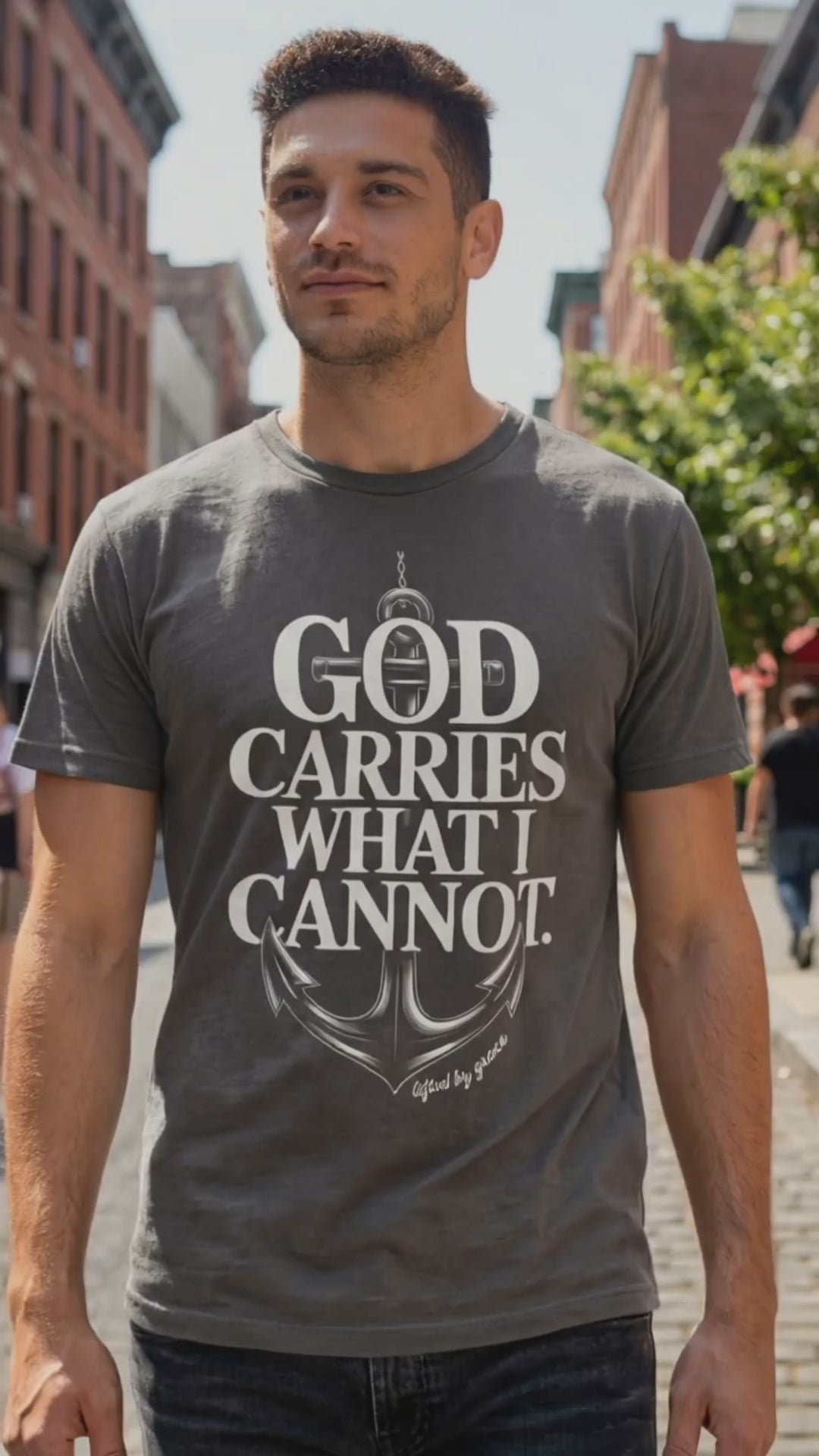 God Carries What I Cannot T‑Shirt – Anchor of Grace Christian Tee