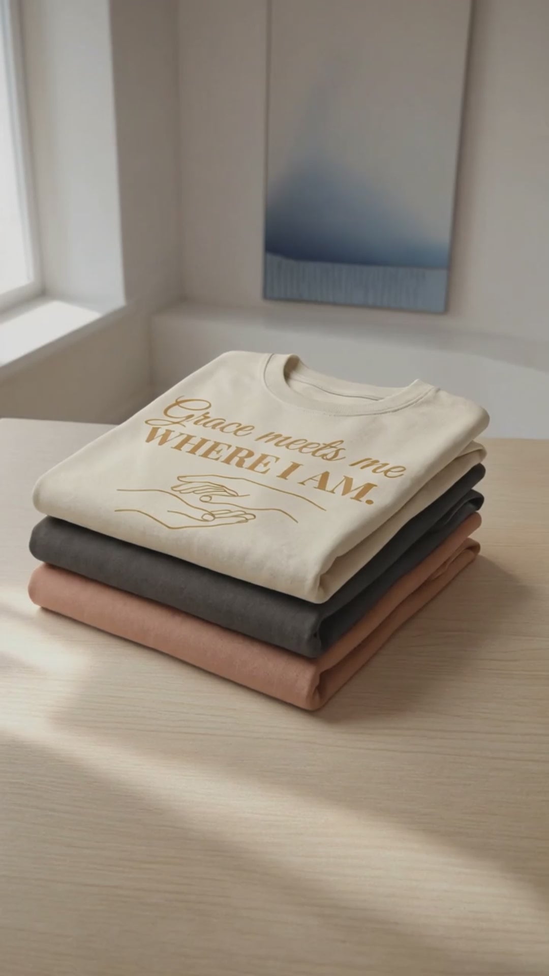 Grace Meets Me Where I Am T‑Shirt – Hand-Drawn Reach of Mercy Tee