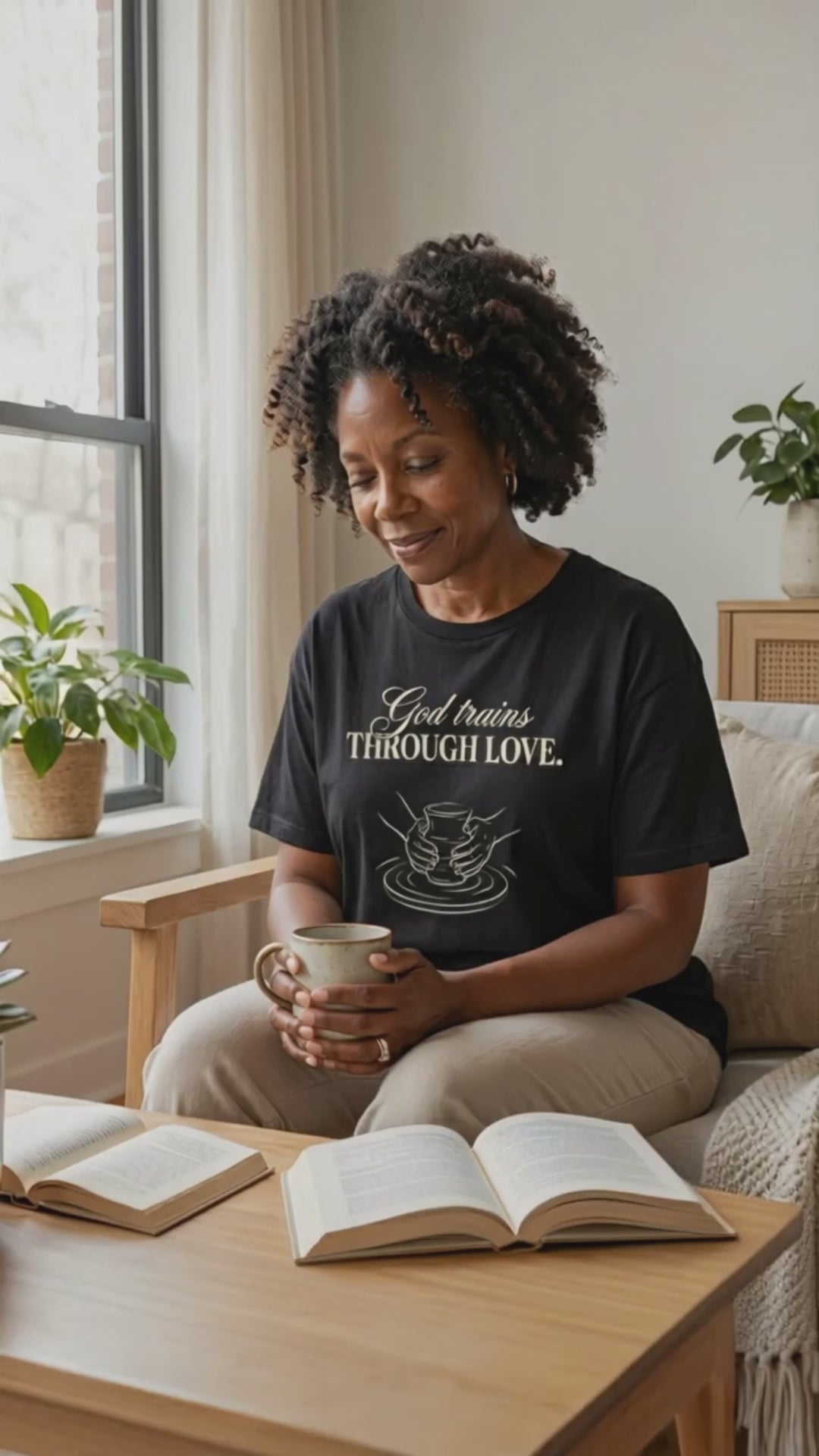 God Trains Through Love T‑Shirt – Potter’s Hands Christian Graphic Tee