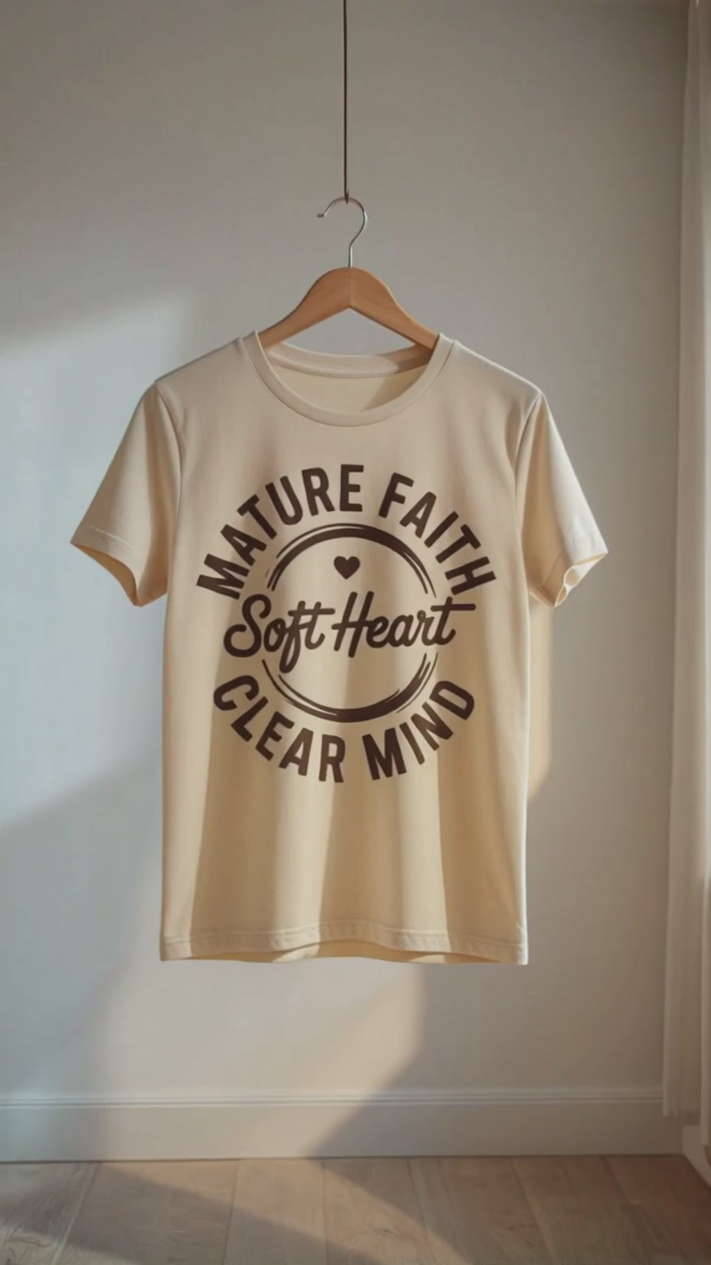 Mature Faith, Soft Heart, Clear Mind T-Shirt – Cream Christian Tee