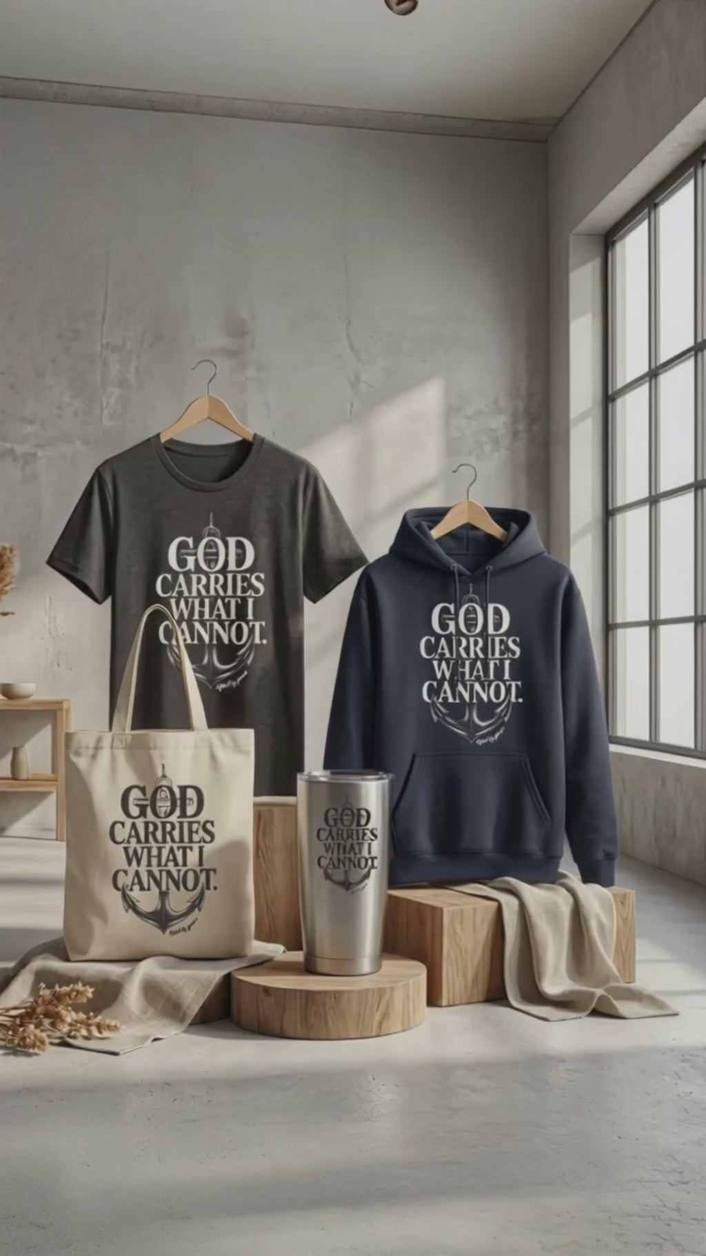 God Carries What I Cannot T‑Shirt – Anchor of Grace Christian Tee