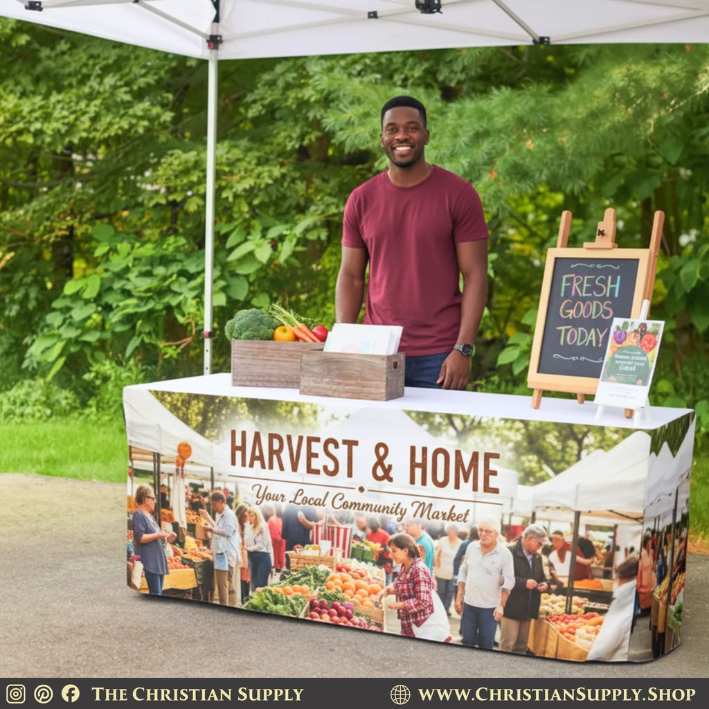 Custom Event Tablecloths and Table Runners for Church Gatherings and Celebrations