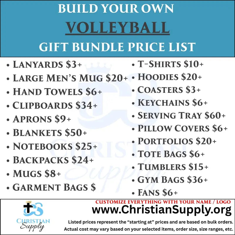 Volleyball Gift Bundle | Custom Apparel and Personalized Keepsakes for Players and Teams - Christian Supply